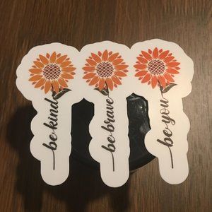Be Kind Be brave Glossy Vinyl Sticker